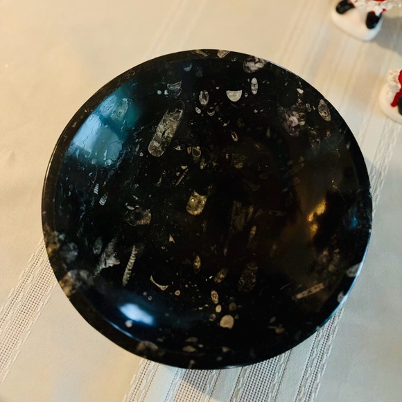 Orthoceral Fossil Stone Carved Bowl - Kuber Stone - Picture 2 of 4